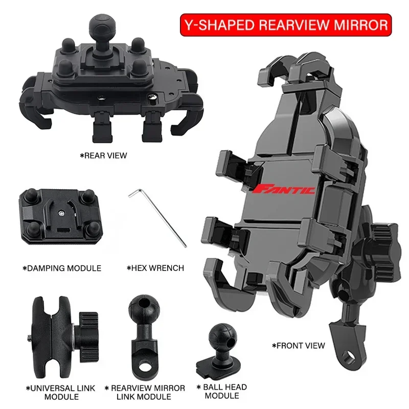 For FANTIC CABALLERO TRACK 125 500 RALLY/SCRAMBLER 500 XE125 XE5 Motorcycle shock absorber GPS 360 ° adjustable phone holder