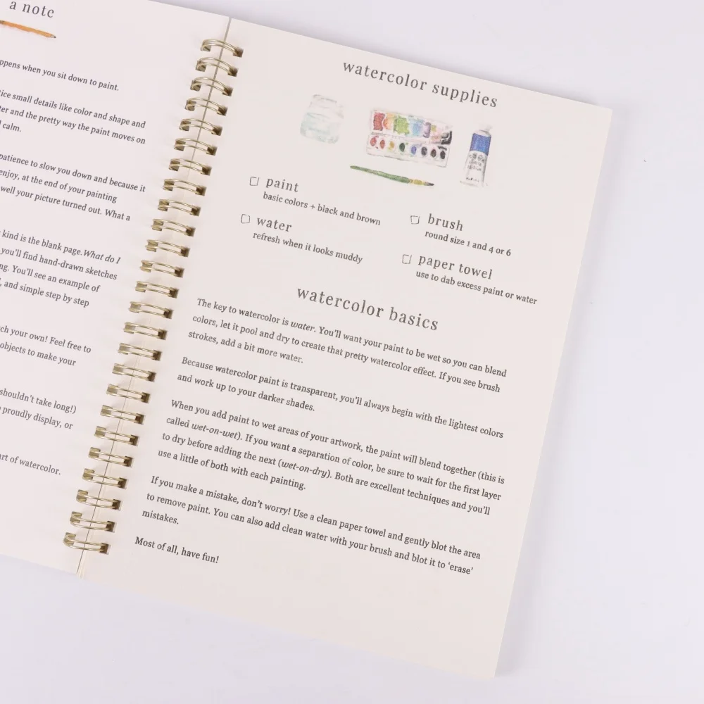 Seaside theme, beautiful spiral coil binding, Art & Craft Painting Book for Beginners, Teens, Adults