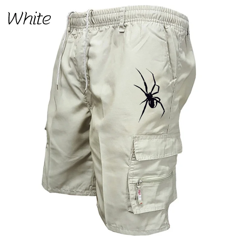 Summer Cargo Shorts Spider Print Casual Shorts Men\'s Camouflage Shorts Fashionable Casual Street Wear