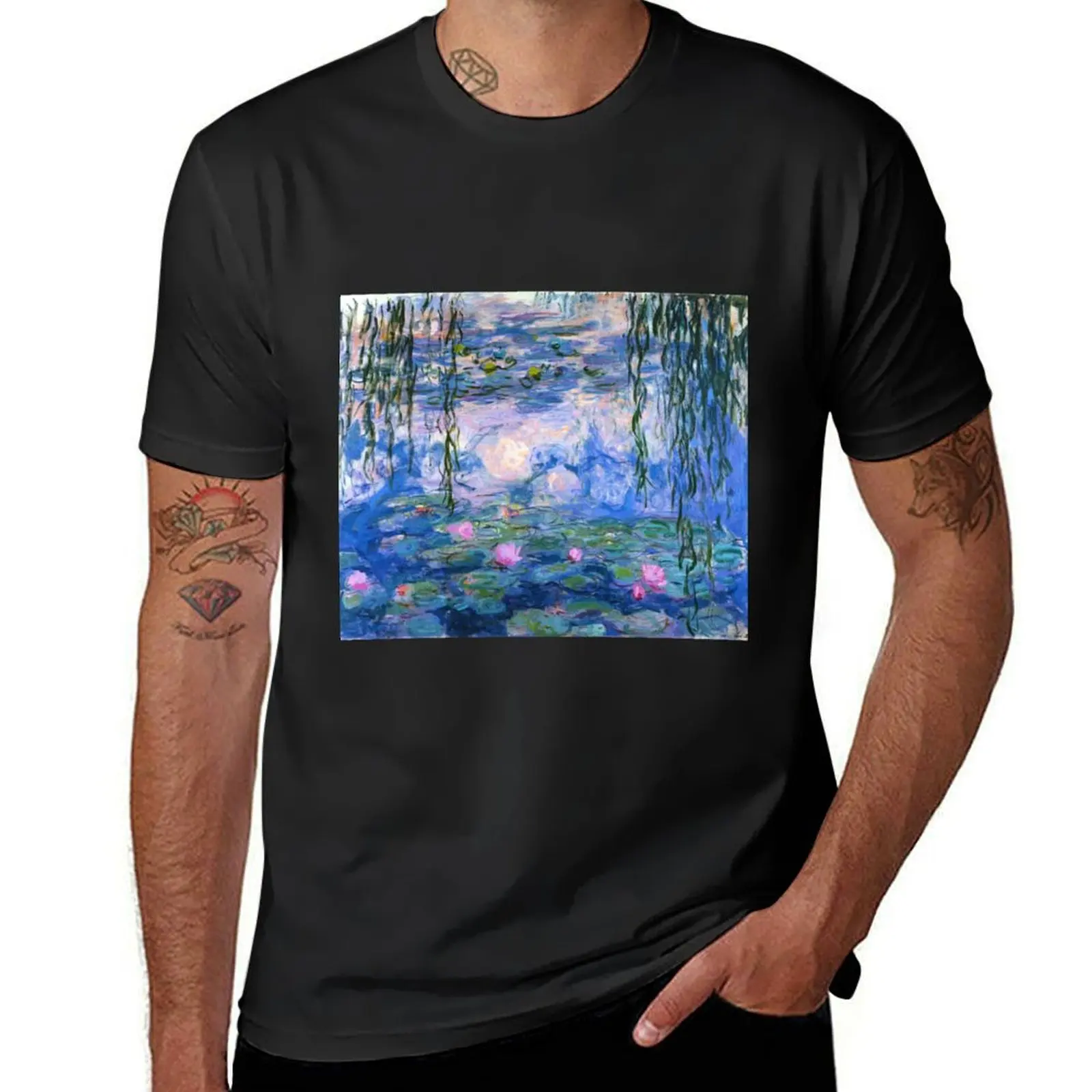 Water Lilies Monet T-Shirt Aesthetic clothing plus size tops men t shirts