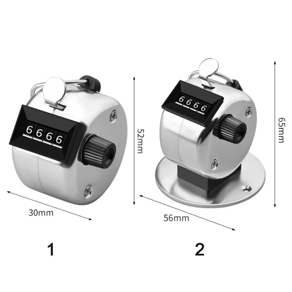 4 Digit Number Mechanical Counter Portable Metal Hand Held Number Counting Counting Clicker Warehouse