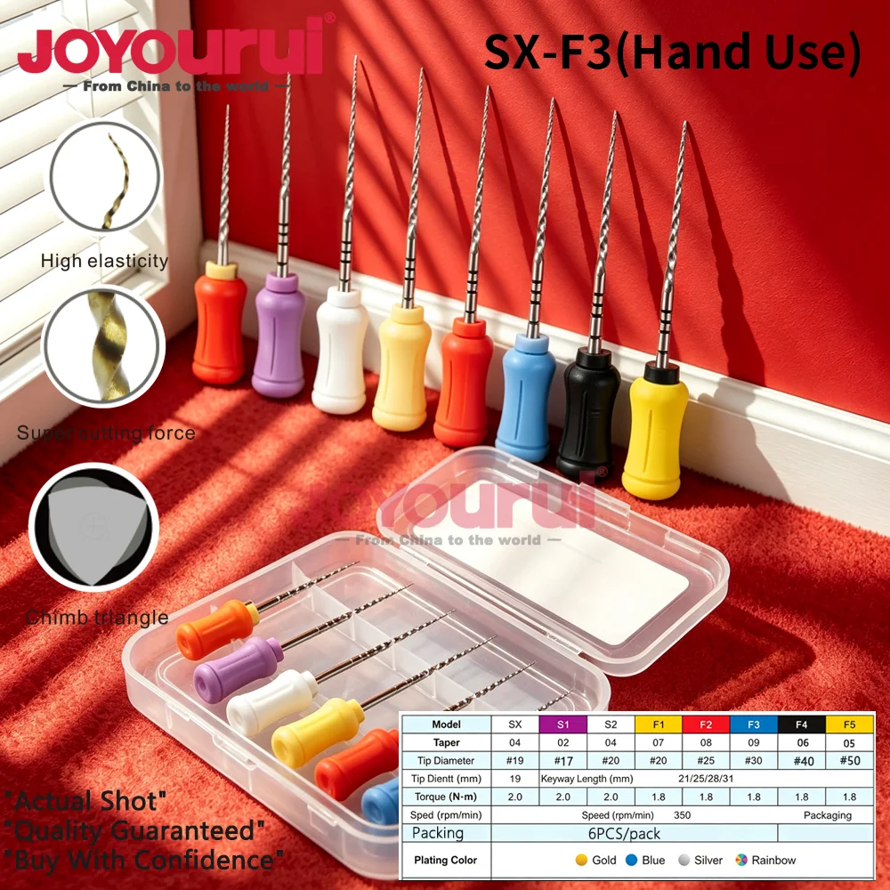 Dental Heat Activated Gold/Silver/Blue Flexible Endo SX-F3 F4 F5 Files Canal Root Treatment Rotary Niti File Dentist Endodontic