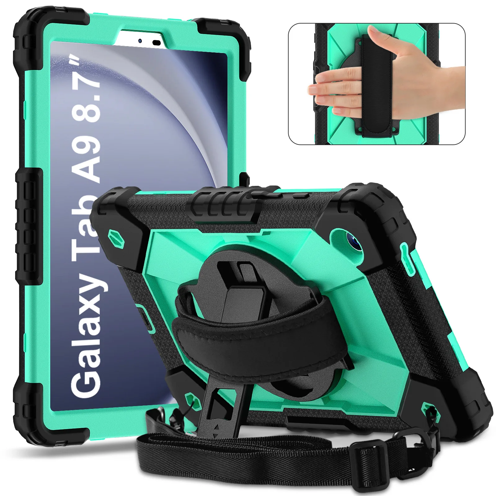Versatile Shoulder Strap Case For Samsung Galaxy tab A9 8.7 inch Shockproof Cover