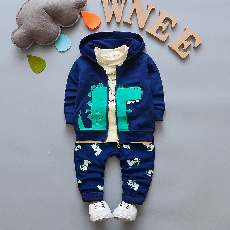 Baby Boy Clothing set fashion Cotton Hooded Tops+Pants 3pcs Outfits Infnat Boys Tracksuit newborn kids clothes Sets