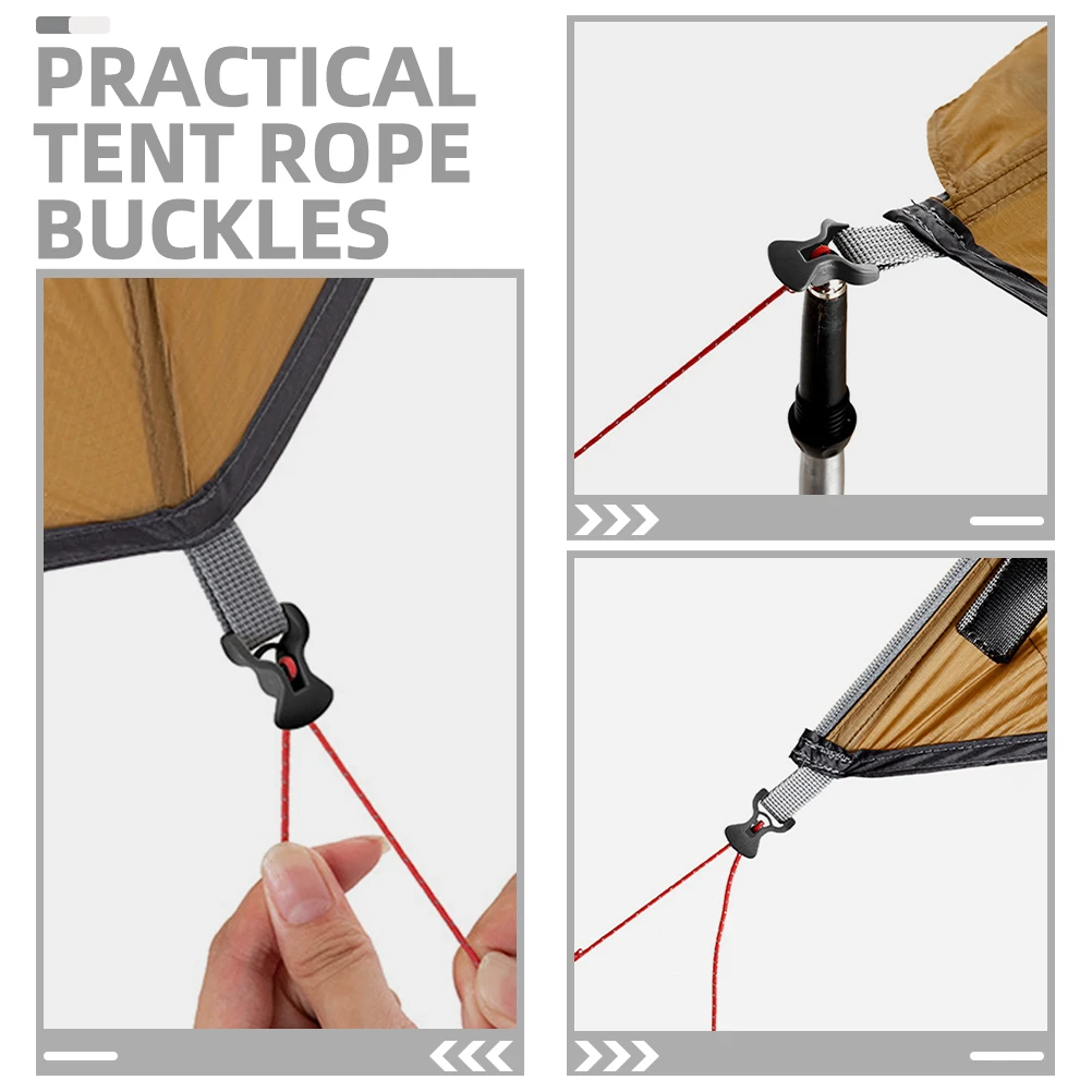 

10pcs Tent Wind Rope Buckle Tightener Plastic Durable Adjustable Cord Fastener for Camping Lightweight Windproof Fixing
