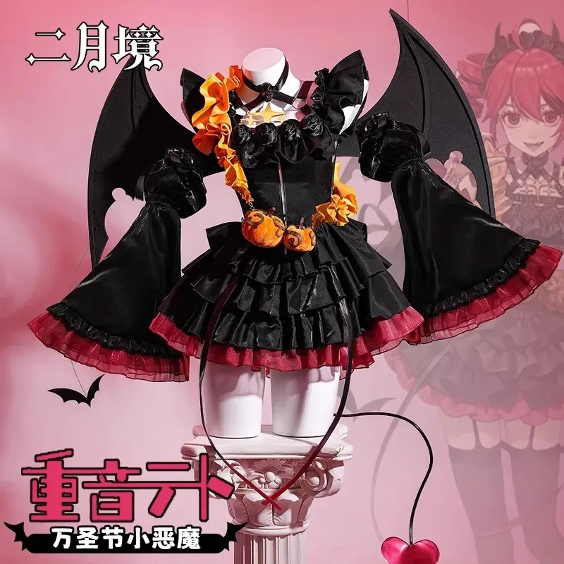 

Anime Collab Serie:Mikku Teto With Wing Halloween Cosplay Costume Wig Shoe Accessorie Little devil ir;l5