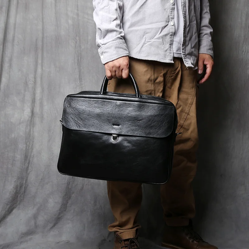 NZPJ Echtes Leder Herren Aktentasche Vintage Natürliche Rindsleder Handtasche Große Kapazität Umhängetasche Lässige Mode Computer Tasche – Detail 21