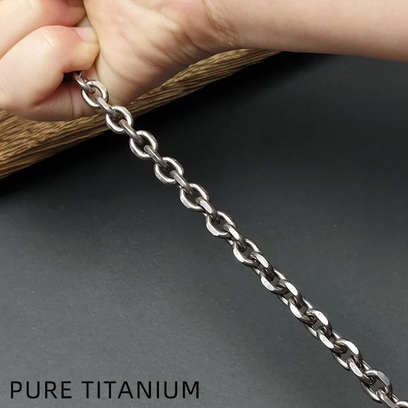 

NEW 3.5/5.5/7mm Pure Titanium Angle Chain Necklace & Bracelet Rust-Resistant Skin Friendly NO Allergic Chain for Christmas Gifts