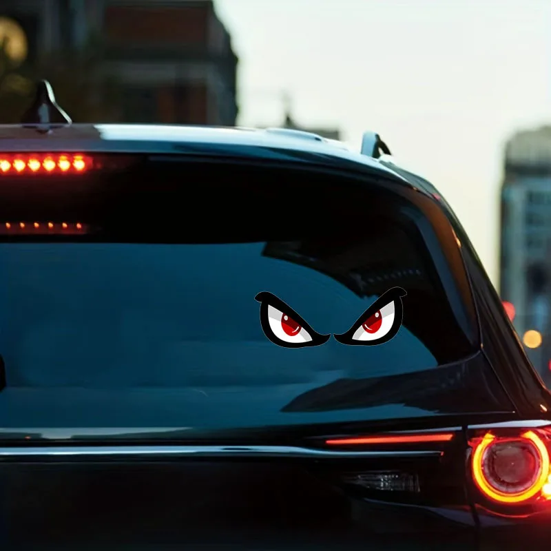 1pc shark pattern sticker, eye rearview mirror, car reflective sticker, motorcycle sticker, easy to install or remove, no residu image 2