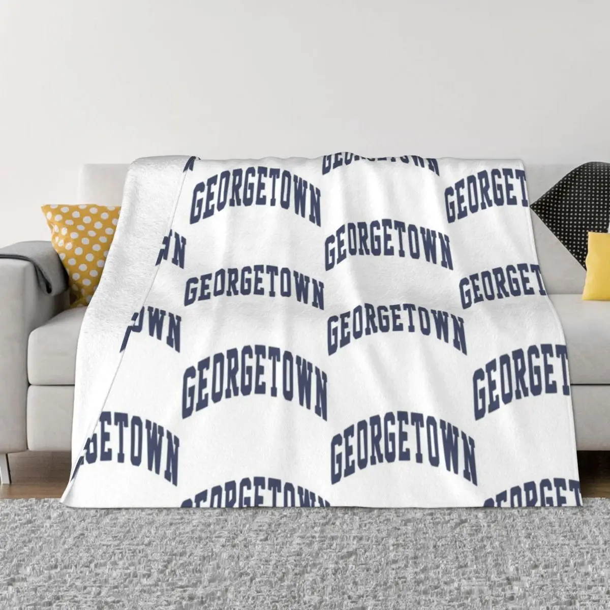 Georgetown varsity lettering Throw Blanket Soft Big Bed linens Tourist Blankets