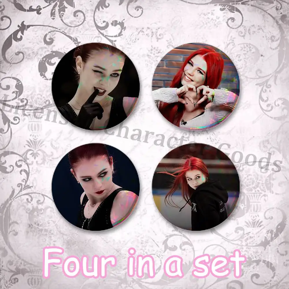 Figure Skating A-Alexandra T-Trusova Custom Mini Pill Badge 25mm Button Pins 4-Piece Set 75mm Oversized Pin Badge 2.25 Inch