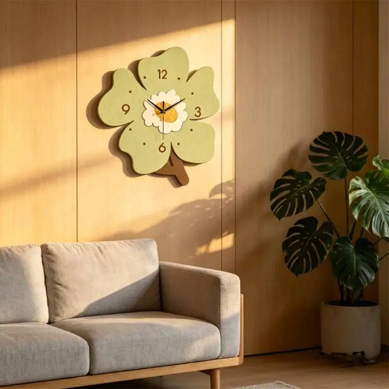 Elegant Nordic Style Wall Clock Green Upgrade Living Room Digital Clock Aesthetic Art Modern Relojes De Pared Home Decor Items