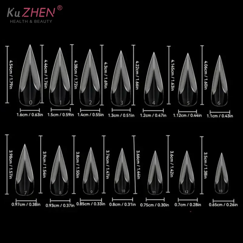 140 ชิ้น/กล่องสั้นโค้ง Stiletto เล็บแบบ Dual สําหรับเล็บ 3D Cat's Claw ประติมากรรมเล็บอะคริลิคเต็มรูปแบบแม่พิมพ์