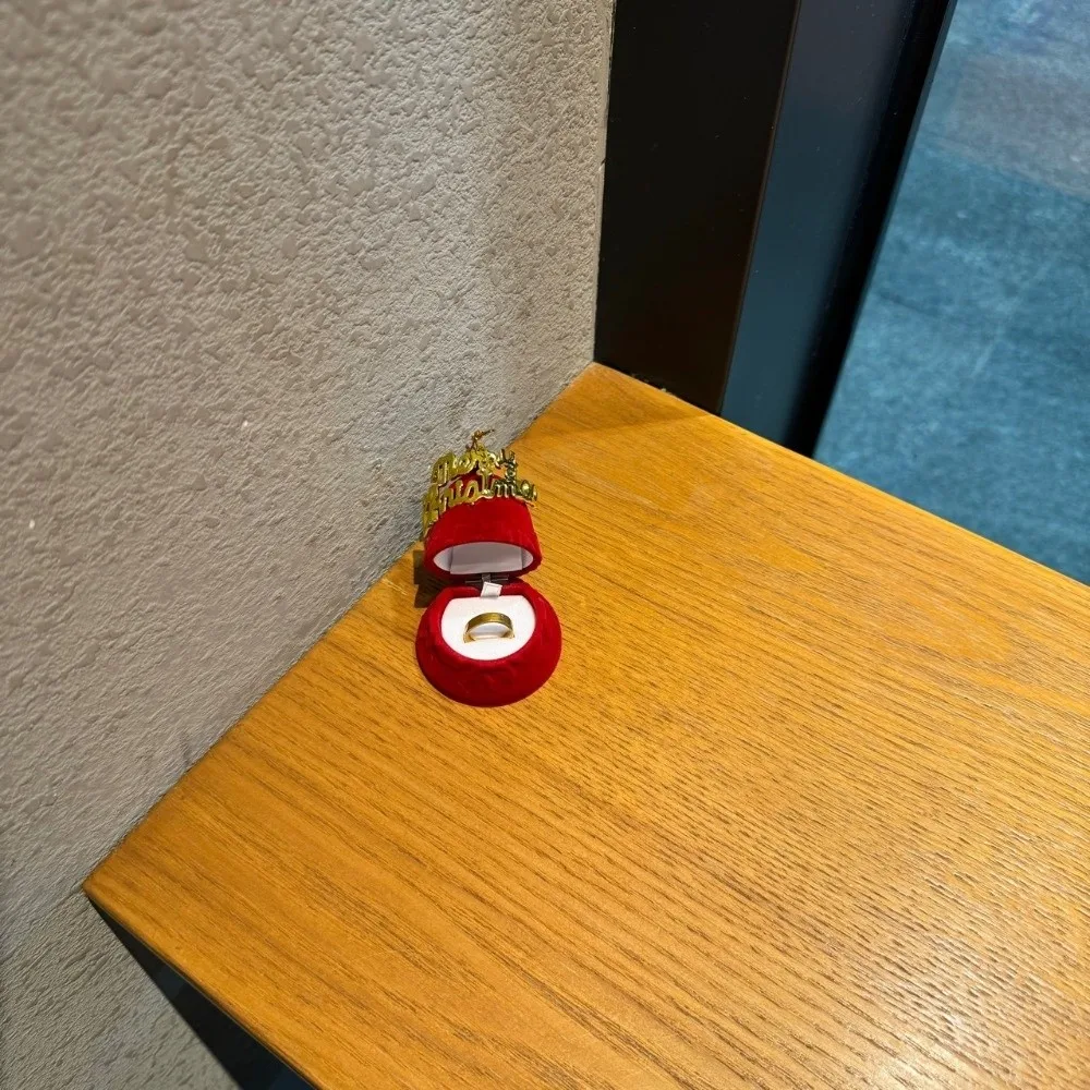 

Christmas Bell Christmas Jewelry Box Flocked Wedding Christmas Tree Ornament Anti-collision Storage Santa Claus Rings Box