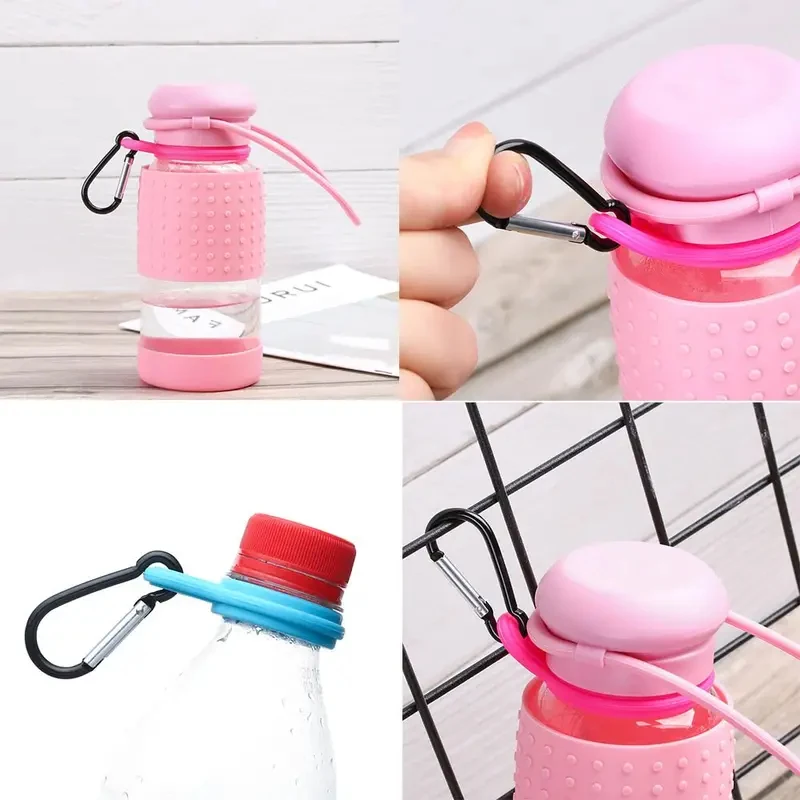 1/2pcs Aluminum Camping Hiking Tool Accessories Sports Kettle Buckle Water Bottle Holder Rubber Buckles Hook Outdoor Carabiner