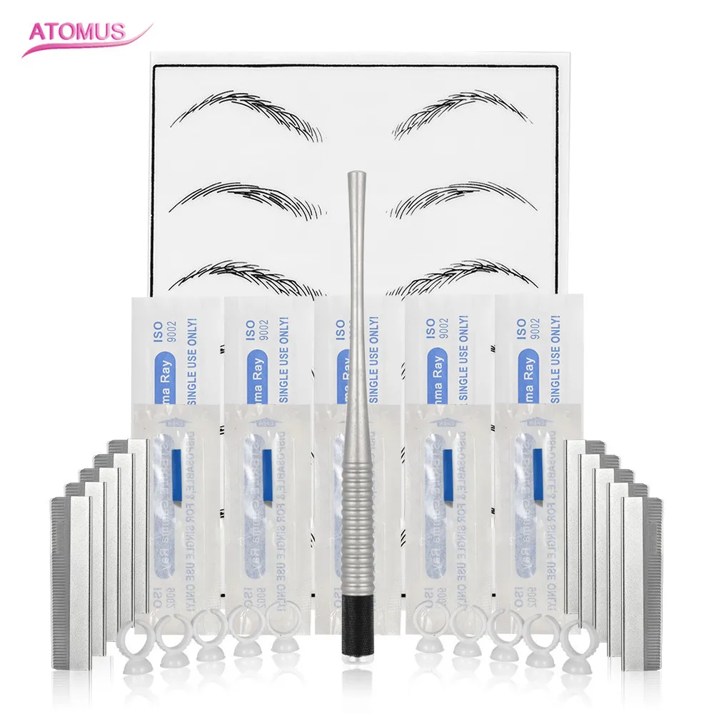 

ATOMUS 1 Set Makeup Microblading Eyebrow Tattoo Kits Pen Needle Embroidered Practical Skin Beauty Girls Great For Beginners Art