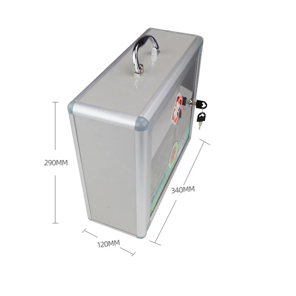 خزانة أدوية الطوارئ من سبائك الألومنيوم المحمولة على الحائط، صندوق تخزين أدوات الإسعافات الأولية، قابل للقفل للسفر