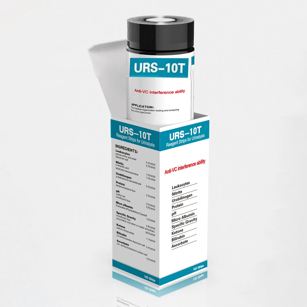 URS 10-In-1 Urine Test Strips Testing UTI Urinalysis Kit For Ketosis PH Protein Indicator Paper Accessories