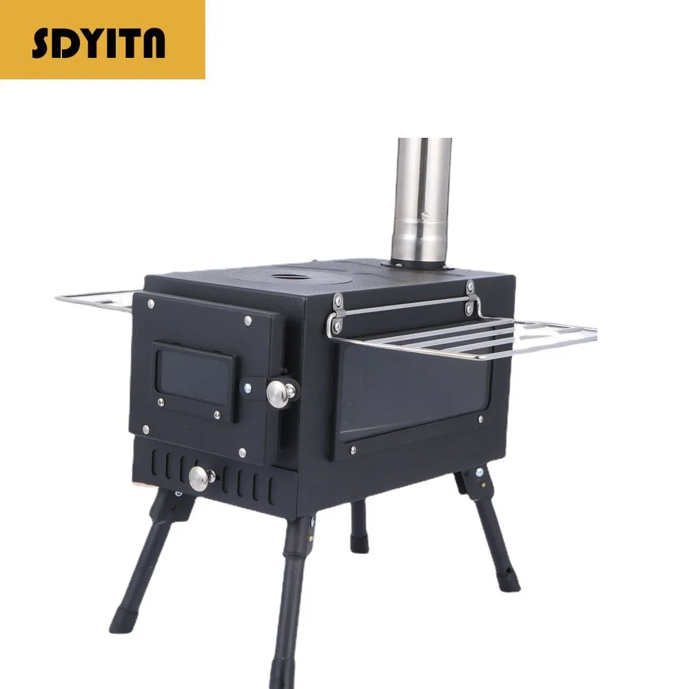 

Portable Stainless Steel Folding Wood Burning Stove for Camping and Hiking Wood Burning Camp Stove with Grill Top