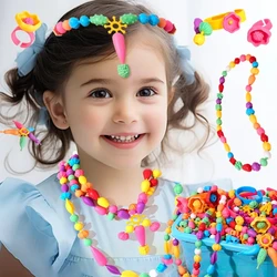 Decoration Beads Children Girls Princess Jewelry Making Kit Creative Necklace Bracelet Rings DIY Ideal Christmas Birthday Gifts