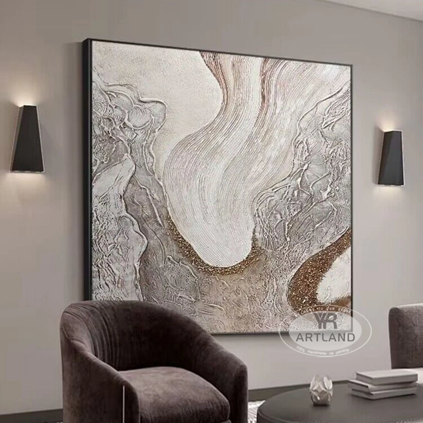 Nordic Abstract Thick Coated River Pure Handmade Oil Painting Home Decoration For Bedroom Dining Room Living Room And Sofa Mural