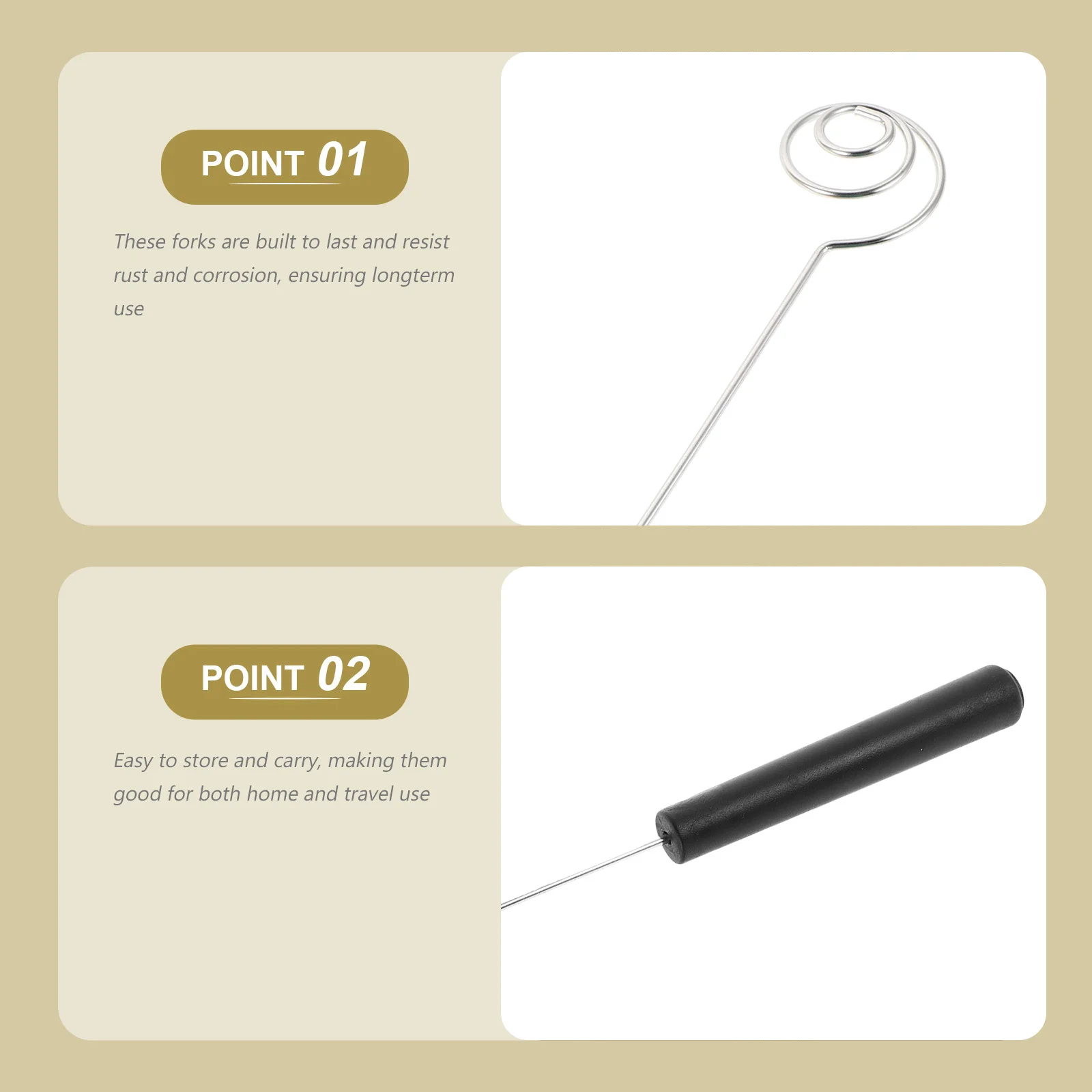 4Pcs Chocolate Dipping Fork Set Stainless Steel Candy Fondue Forks Baking Decorating Tools Kitchen Gadgets for Desserts
