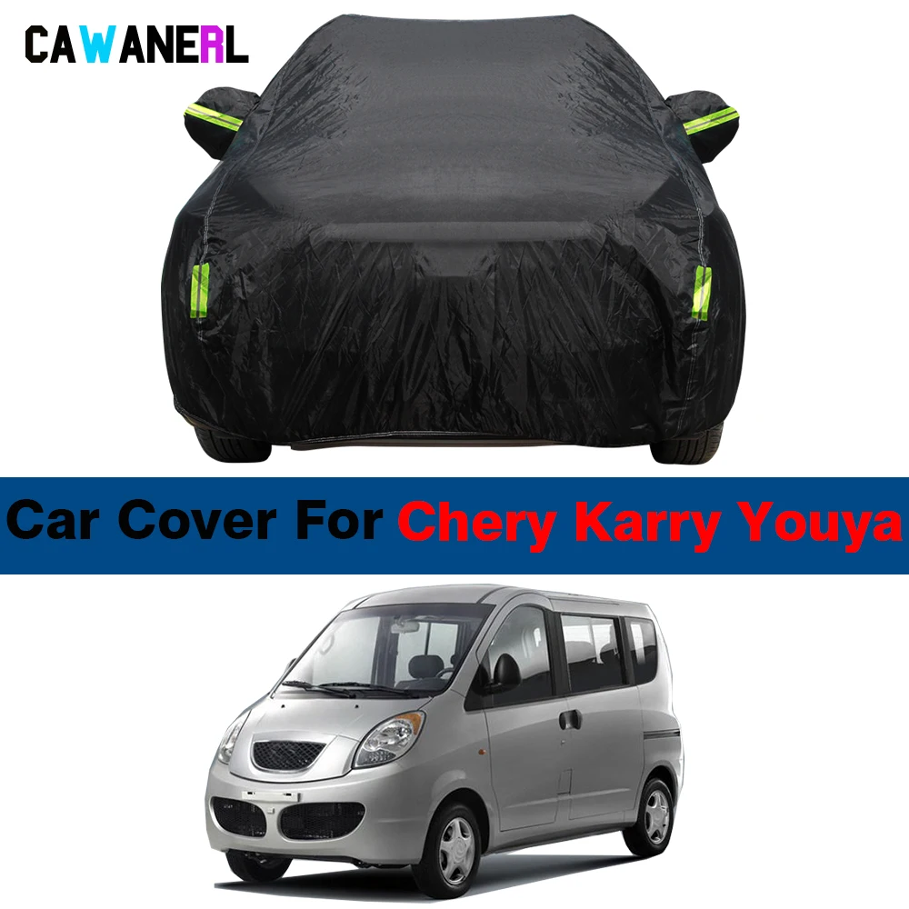 Waterproof Black Car Cover For Chery Karry Youya V2 S22 Anti-UV Sun Shade Snow Rain Prevent MPV Cover Dustproof