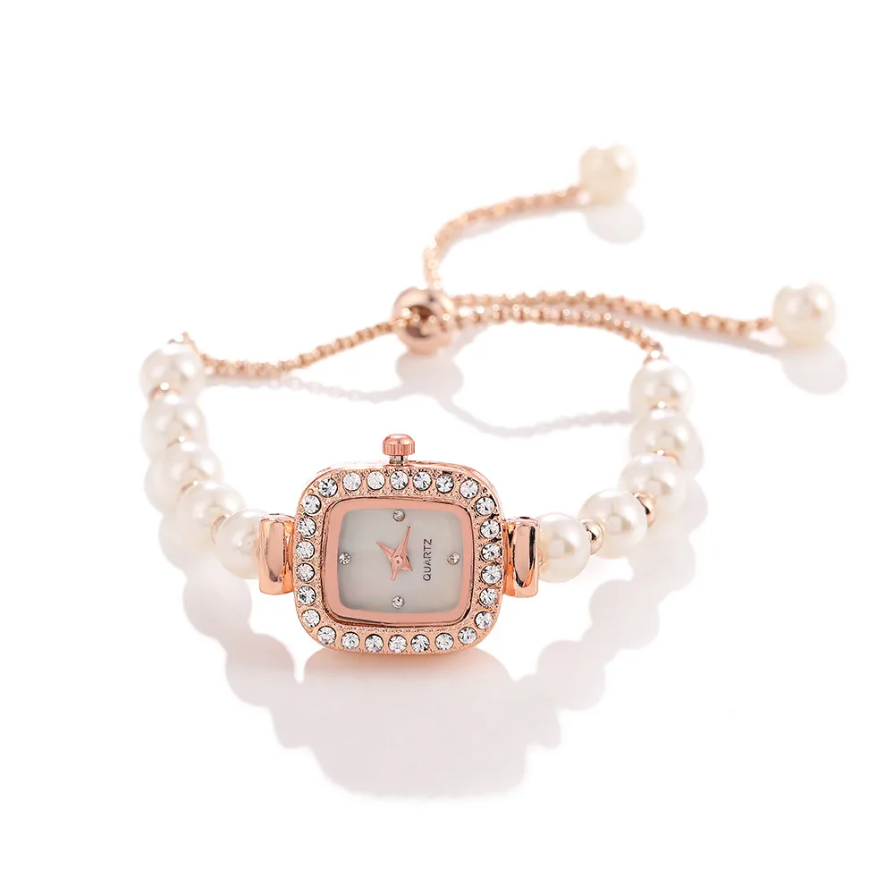Elegant Pearl Quartz Wristwatches Luxury Bracelet Women's Watch Diamond Crystal Watch Часы Relogios Feminino Relojes Para Mujer