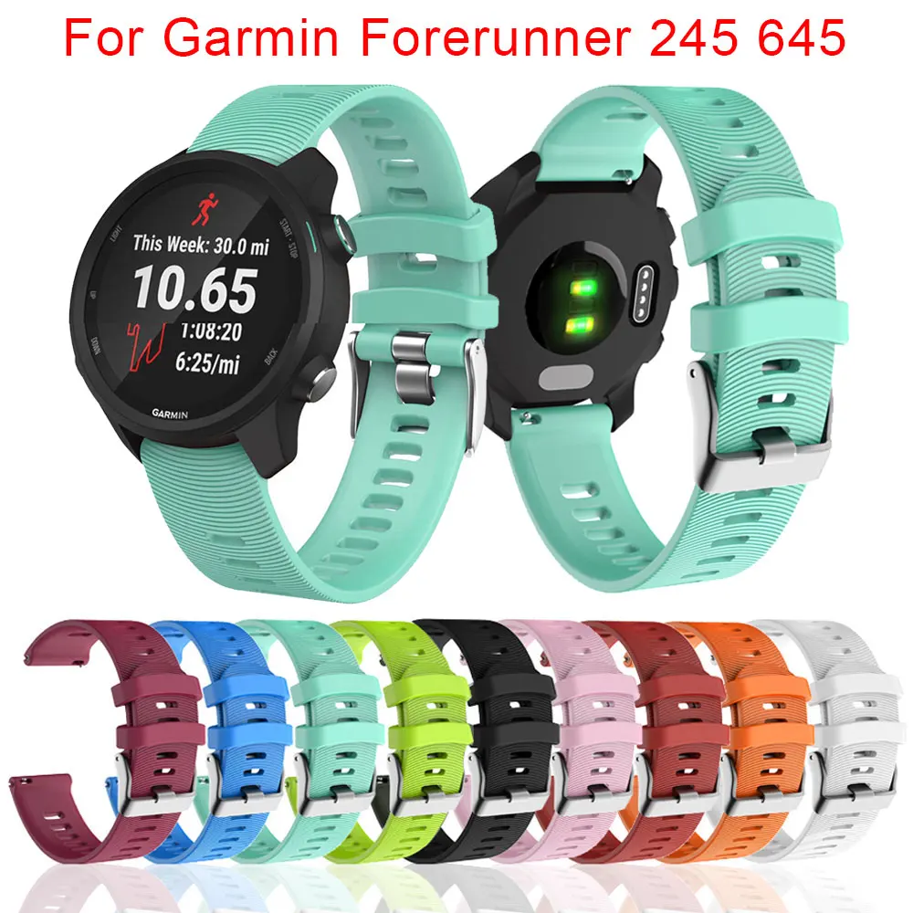 20mm Silicone Watch Strap Watchband for Garmin Vivoactive 3 HR Forerunner 245 645 Smart Wristband Bracelet Band Huawei Watch 2