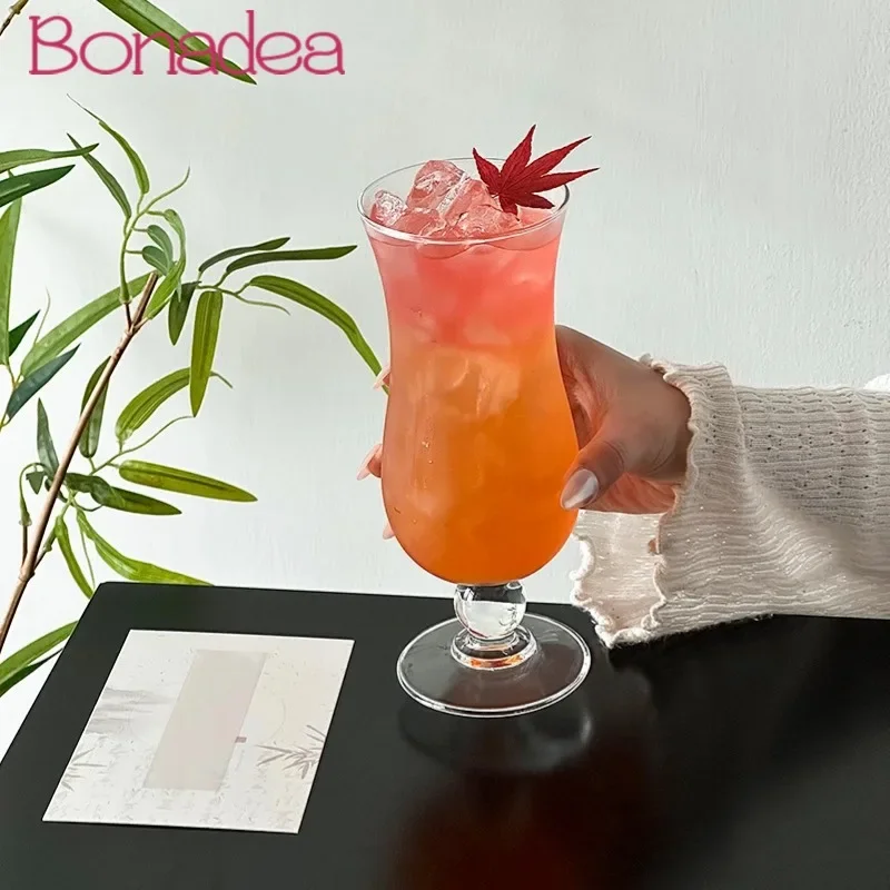 Hurricane Cocktail Glasses Cups,Pina Colada Glass Cup,Creative Juice Stemmed Glass,Cold Drink Cup,Bar Mixing Glassware,Home Tool