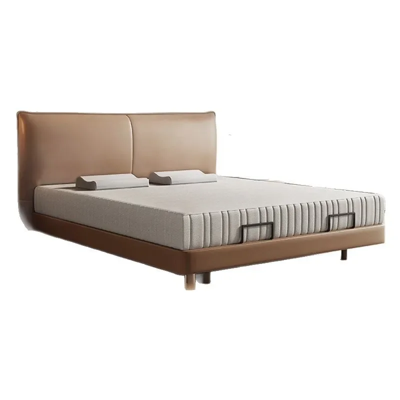 

Intelligent lifting master bedroom queen bed zero gravity double electric function suspension light luxury leather bed soft bag