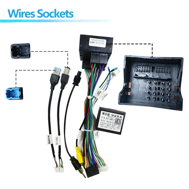 Car 16Pin Power Wiring Harness Cable Adapter With Canbus For  Arrizo 5 GX EX Tiggo 4x 5x  Install Aftermarket Android Stereo