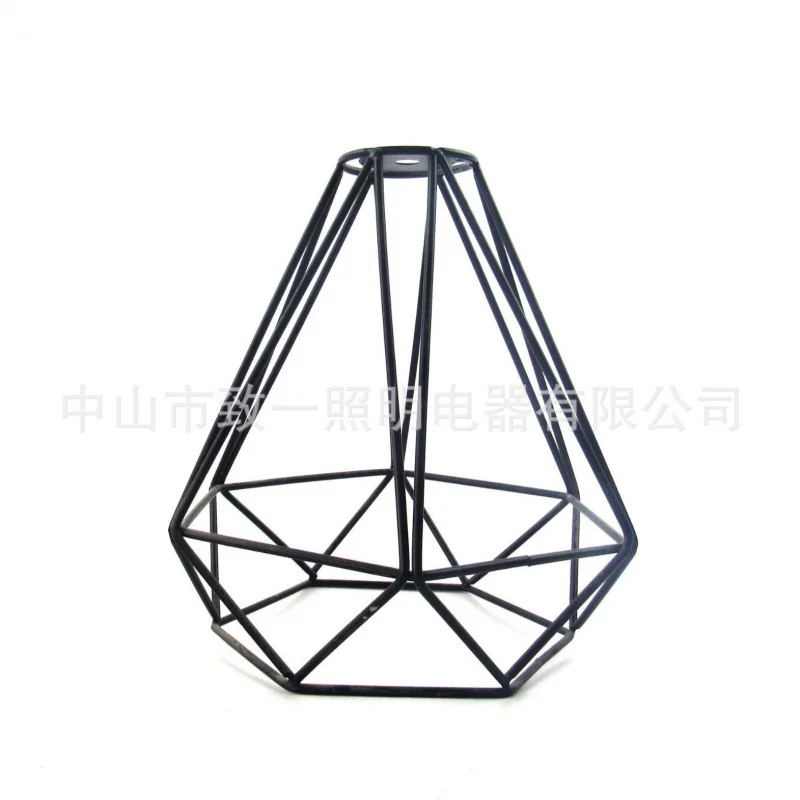 

Amazon Exports to Europe and AmericaDIYSingle Double Line Diamond Shape Wrought Iron Iron Wire Lampshade Double Line Diamond Iro