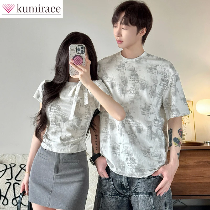 

Новинка лета 2026: Повседневные футболки унисекс, женские стильные топы, парные футболки с графическим принтом