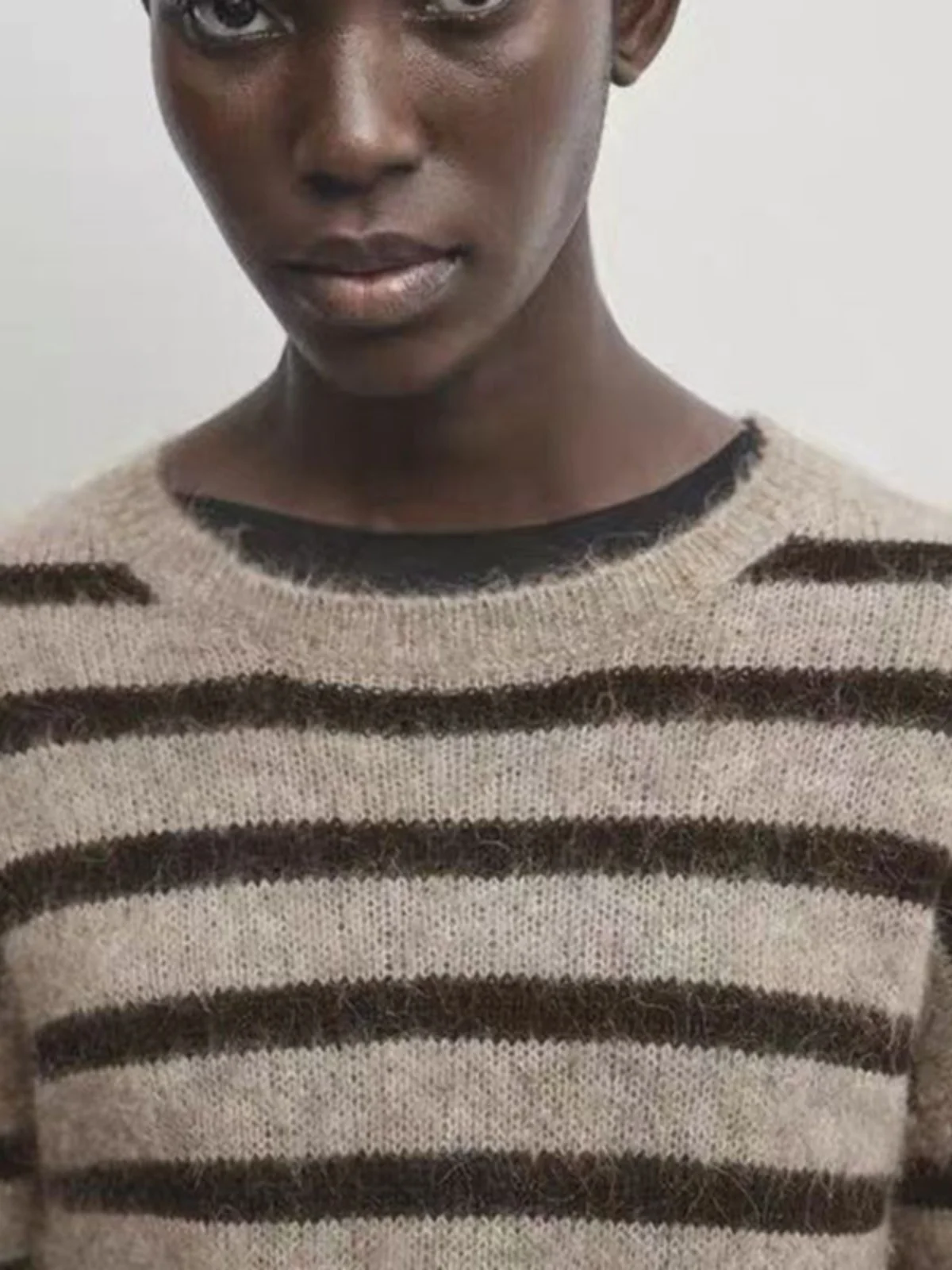 Soft Wool Knitwear Classic Striped Casual Lazy Sle round Ne Long Sve Women's Spring Autumn New Arrival MD Faion