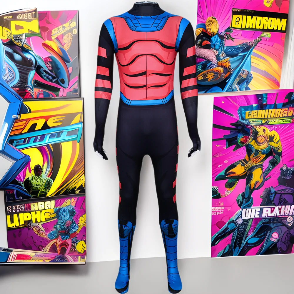

X-Men Warlord Cosplay Jumpsuit Lazer Eye Magneto Stage Performance Suit loween Tight Fit One-Piece Costume Polyester Fiber