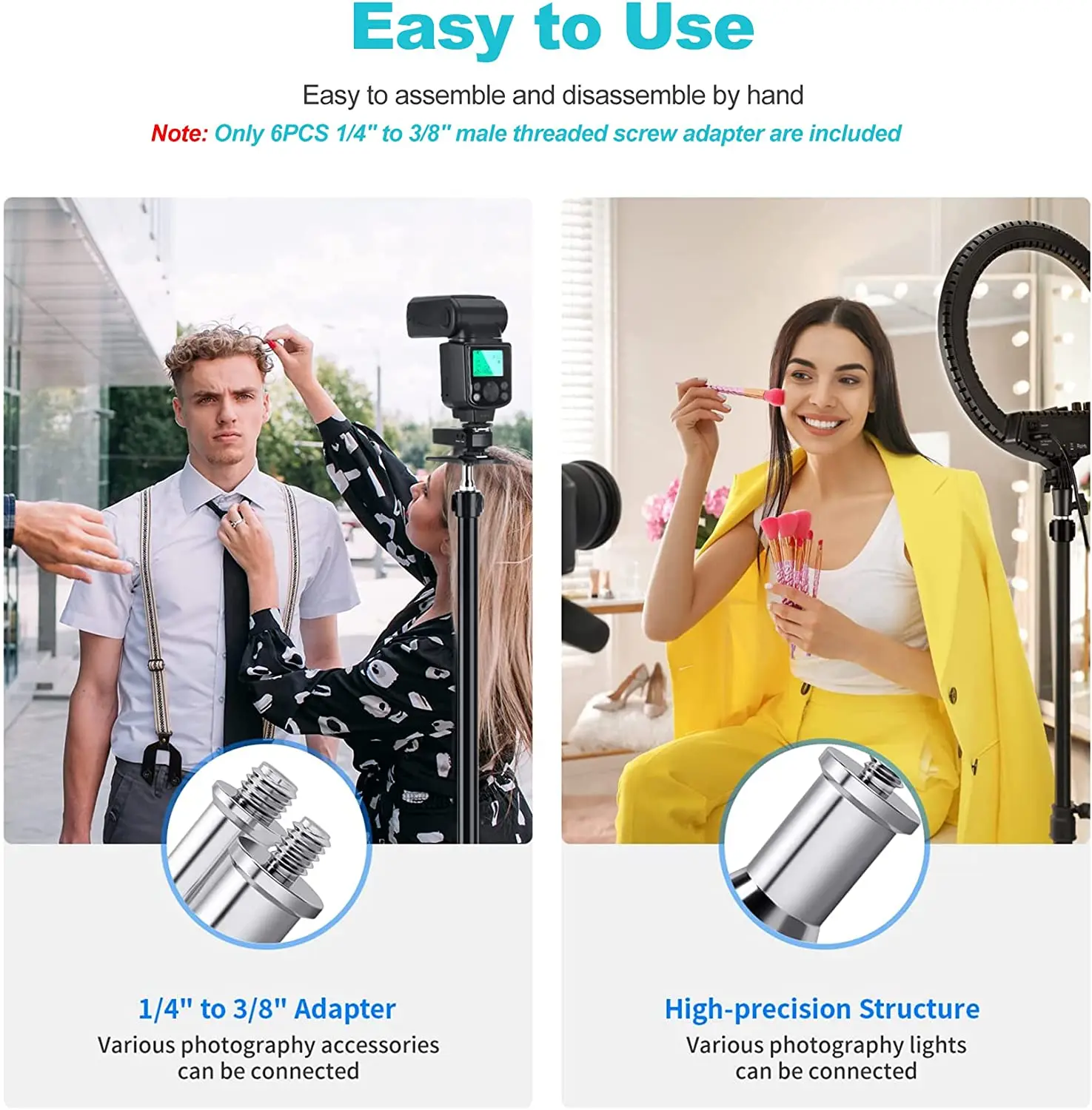 1/4 3/8 Spigot Stud adattatore maschio vite per fotocamera in metallo attrezzo manuale per fotografia per ombrello Flash Light treppiede accessorio per Studio fotografico