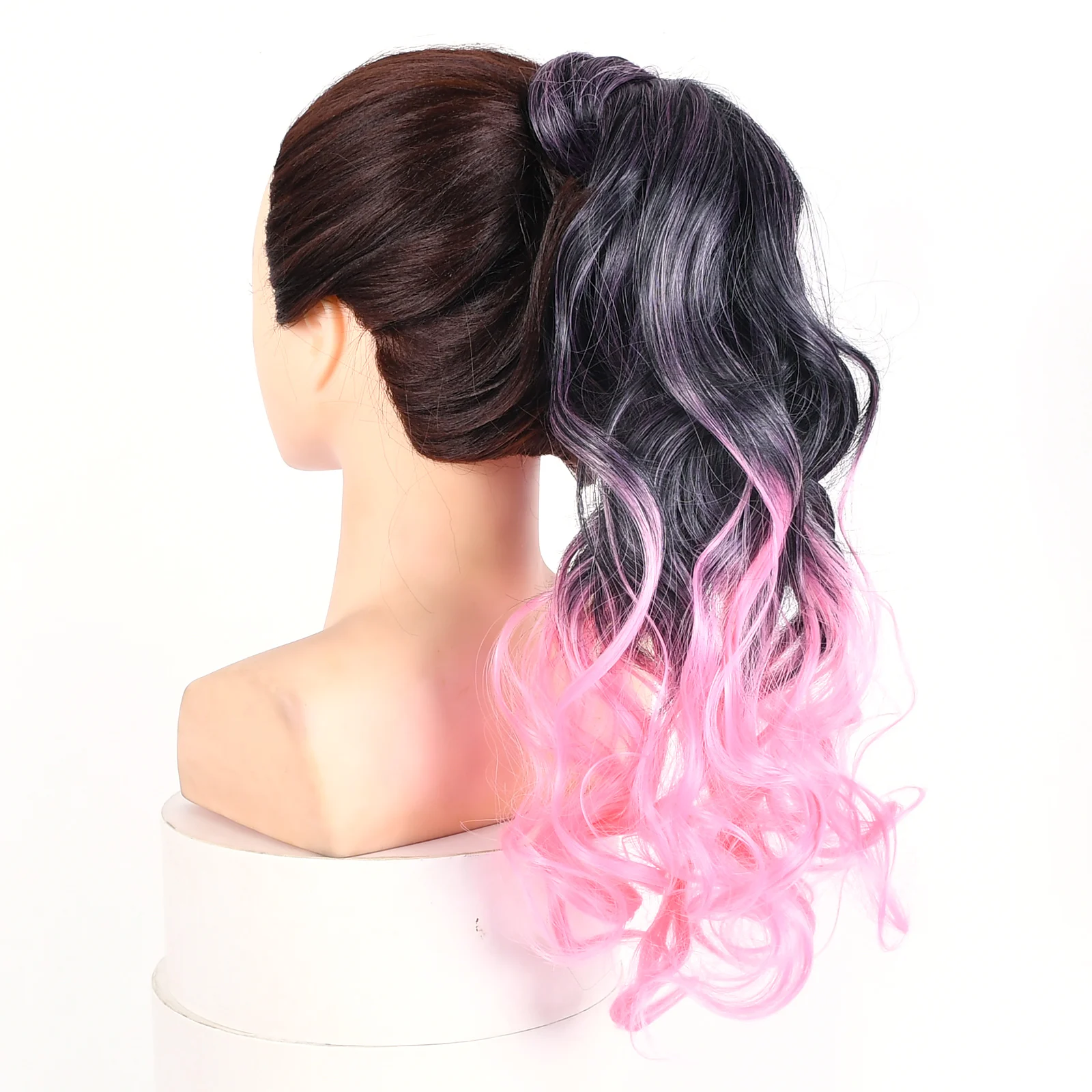 Wrap Around  Synthetic Curly Ponytail Extension Ombre Color Wavy Hairpiece Club Look Stylish Trendy Natural Look Easy to Wear