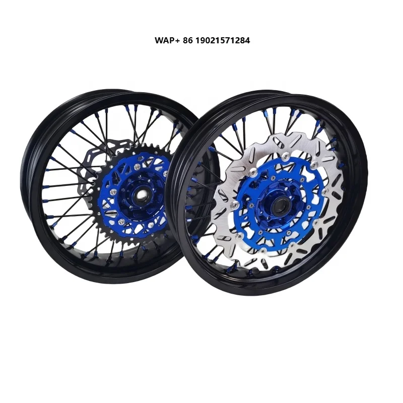 

Hot Sale 17 Inch Motorcycle Supermoto Motard Wheel Set New 36 Holes Spoke Rim in Aluminum Alloy