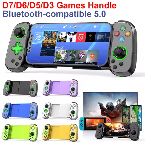 D7 Bluetooth 5.0 Telescopic Mobile Phone Gamepad for IOS Android Wireless Game Controller Joystick for PUBG for PS4 Switch PC