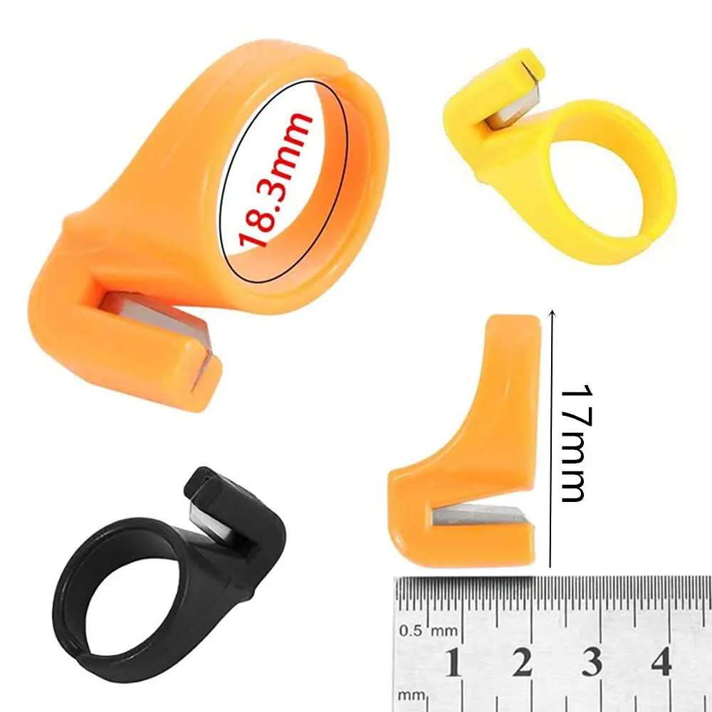 50/100pcs Plastic Sewing Thread Cutter Finger Ring Thimble Cutting Tools Suitable for Yarn Fishing Line with Random Colors - Image 2