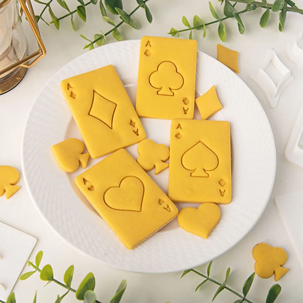 Cookie Mold Stamp Playing Cards Cookie Cutters Biscuit Mold Kitchen Baking Pastry Bakeware DIY Tools