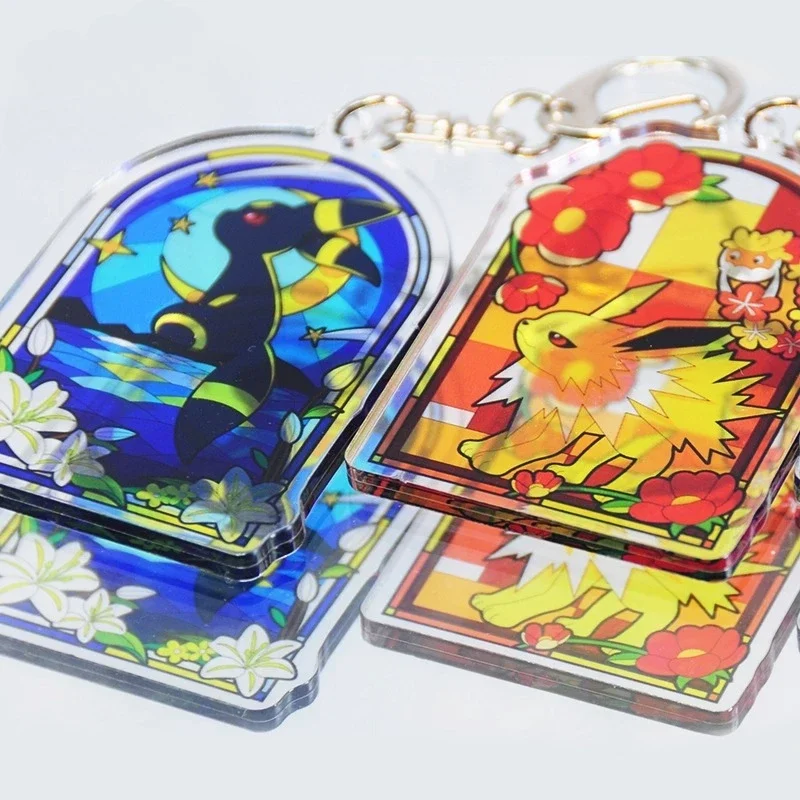 พวงกุญแจอะคริลิคอะนิเมะ อีวุยลูชั่น ลีฟีออน ซิลเวียน เอสเปียน กลาเซียน เฟลเรียน อีวุย ไอบราฮิโมวิช'ส การ์เด้น พร้อมจี้หน้าต่างสี
