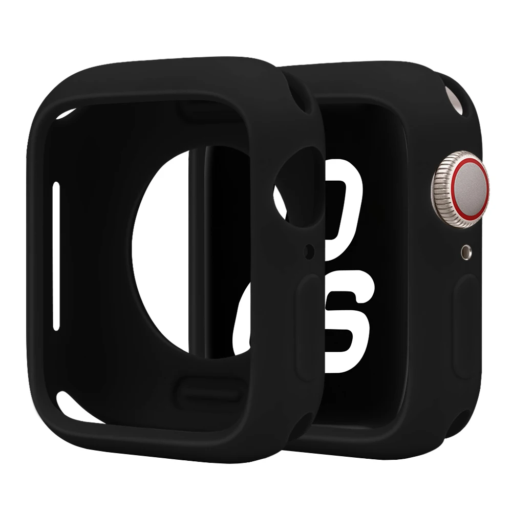 Funda de silicona suave para Apple Watch 44mm 46mm 45mm 40mm 41 49mm 38 42mm funda protectora iWatch Series Ultra 10 9 8 7 SE 6