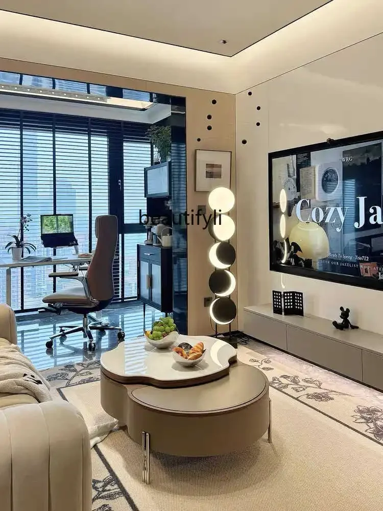 طاولة القهوة غرفة المعيشة 2024 نموذج جديد، رفع طاولة القهوة شقة صغيرة المنزل الإبداعية كبار المصمم #3