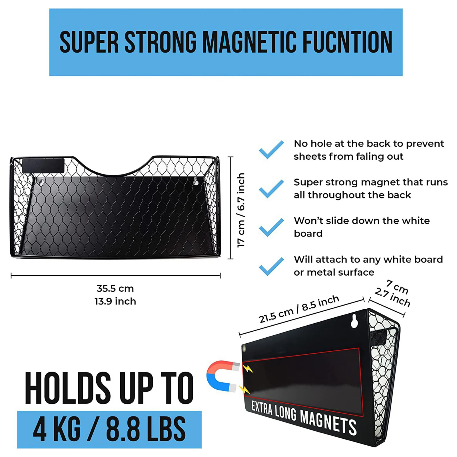 Wall Mounted Mesh File Holder Rack Multifunctional Shelf Magazine Paper Iron Office Home Folder Organizer Wall Mounted Bookshelf