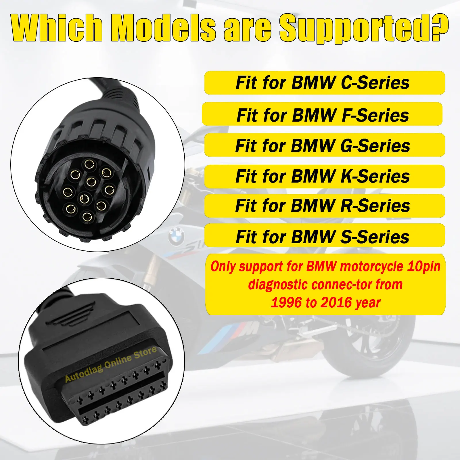 محول obd2 للدراجات النارية BMW لـ F800GS S1000 R1200GS لـ ISTA INPA EYES MotoScan obdii أداة تشخيصية موصل الدراجة النارية