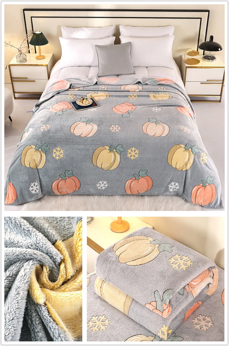 1pc Floral Stil Warme Bettdecke Fleece Decke Plaid Reise Schal Sofa Nickerchen Decken Hause Bettlaken Manta – Detail 11