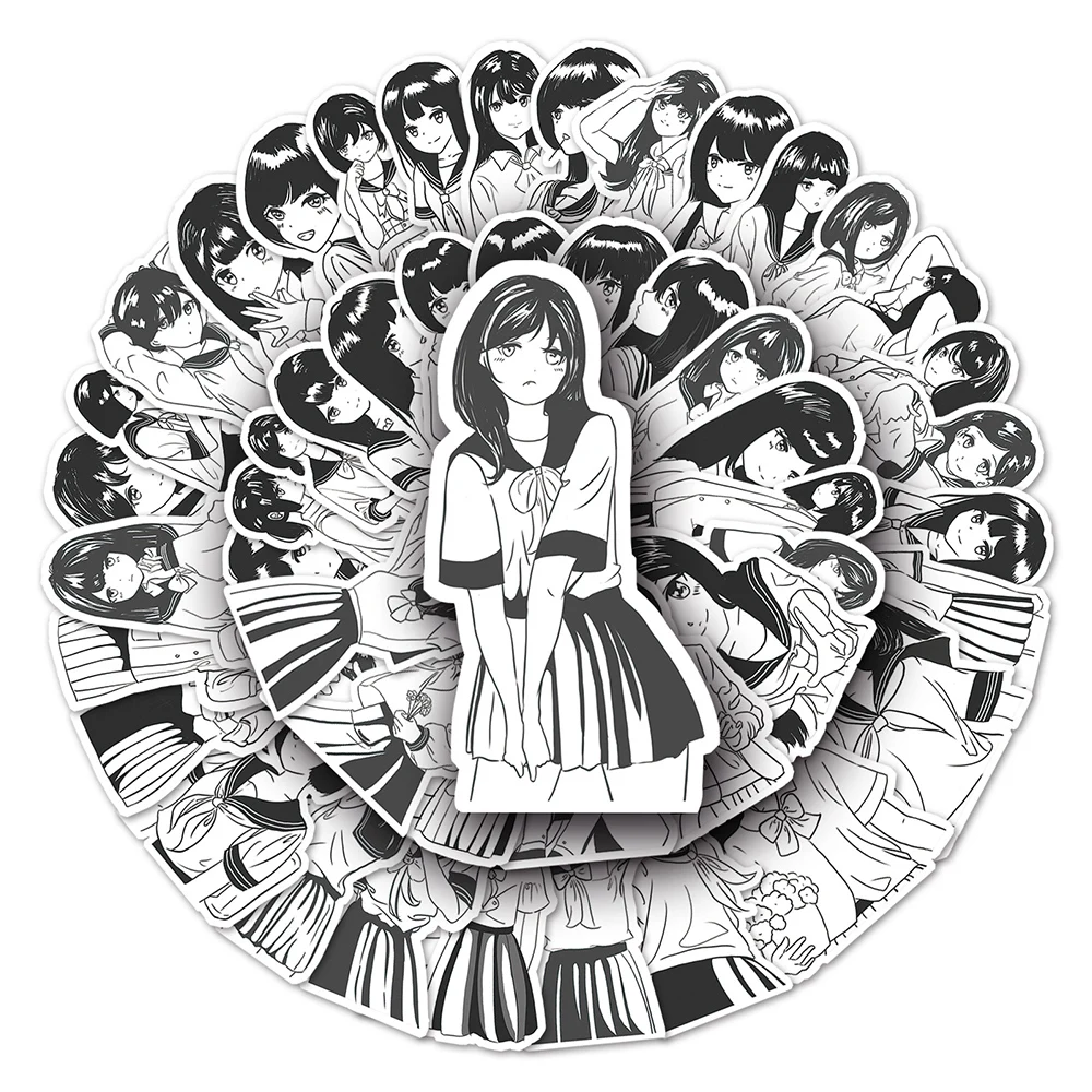 10/30/50 pçs bonito anime jk uniforme meninas adesivos kawaii dos desenhos animados adesivo diy scrapbooking telefone portátil graffiti decalques brinquedos presente