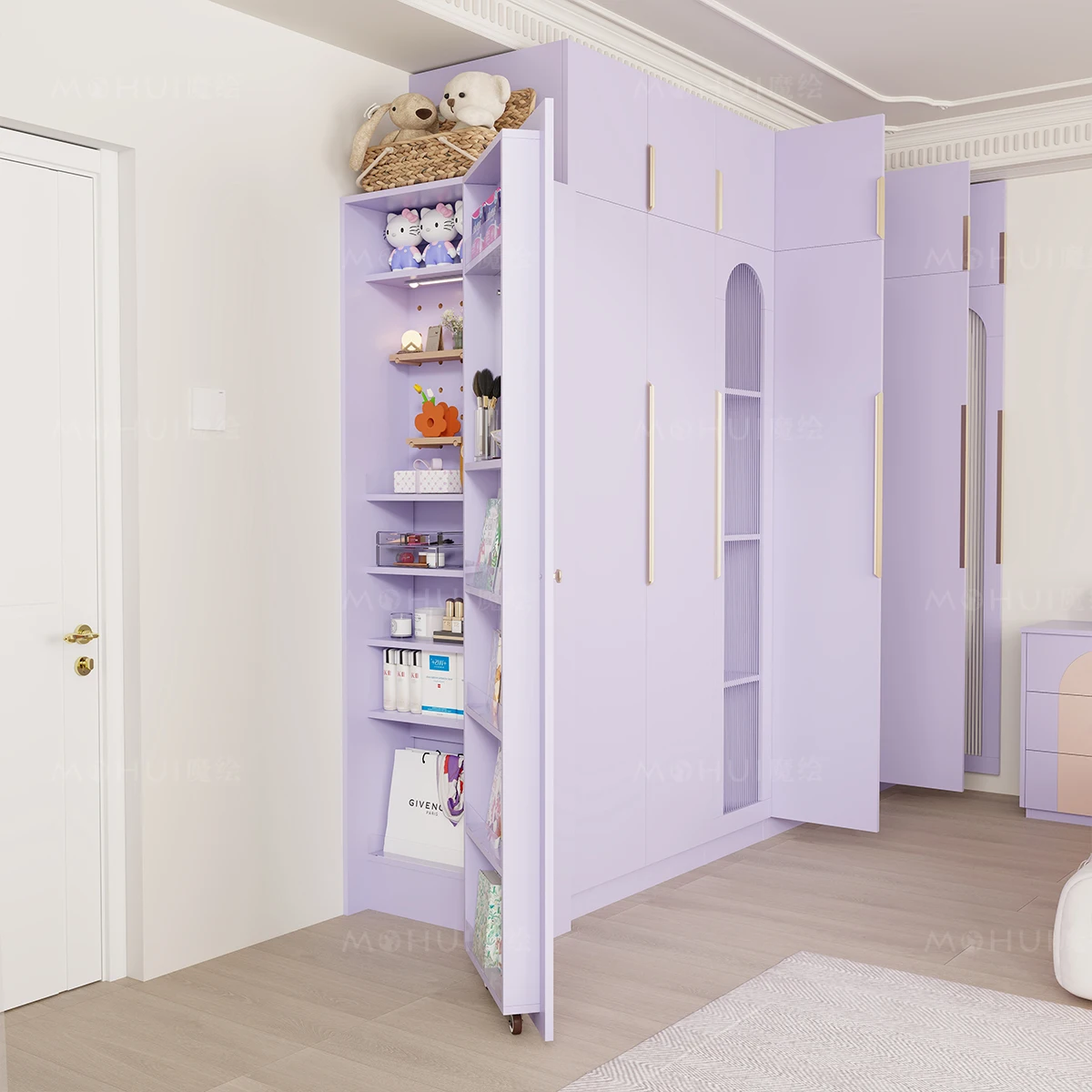 Standing Integrated Large-Capacity Storage Floor-to-Ceiling Combination Wardrobe
